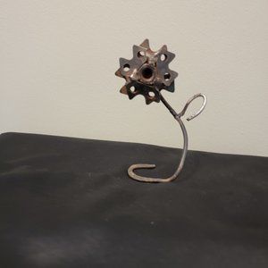 Handcrafted Metal Flower Sculpture